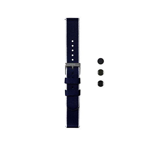 Withings Unisex PET Polsband Voor Scanwatch, 18Mm, Blauw/Wit