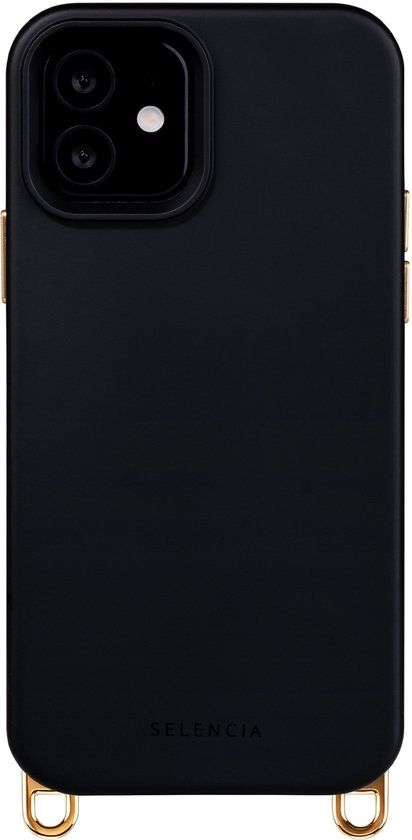 Selencia Rivièra MagSafe Backcover met afneembare haakjes voor de iPhone 12 / 12 Pro - Velvet Black