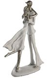 Gilde - Beeld - Hou Me Vast - Hold Me - Wit Zilver - 20 cm Hoogte 32 cm