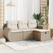 Maison Exclusive - Ensemble de meubles de jardin 4 pièces avec canapé et coussins, beige, en polyrotin