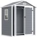 Abri de jardin en polypropylène 2,12 m² - 2 portes 1 fenêtre et 1 grille d'aération, toit à pignon, gris