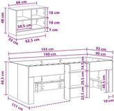 vidaXL Loft Bed Frame met Kast met plank 3 st Oud hout Bewerkt hout