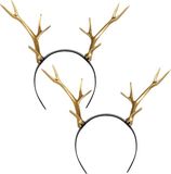 Boland Carnaval Tiara/diadeem - 2x - hert/rendier gewei - dames/meisjes - Fantasy/elfjes thema
