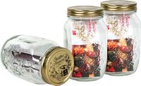 Merkloos Bormioli Voorraadpot / voorraadbus - 3x - met schroefdop - 0,5 liter - glas - Transparant