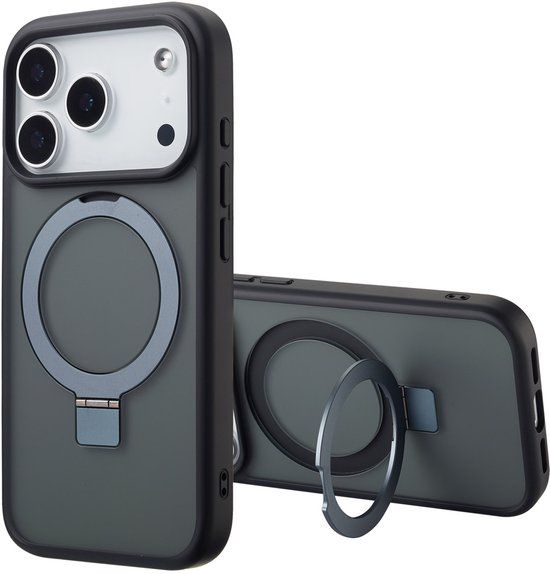 Accezz Ring Stand Backcover met MagSafe voor de Apple iPhone 17 Pro Max - Zwart