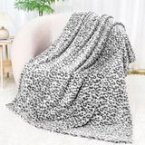 SEEGU Flanellen deken zachte fleece dekens warme plaid voor bank, luipaard zwart, sprei 130 x 150 cm (50 x 60 in) (BP-24)