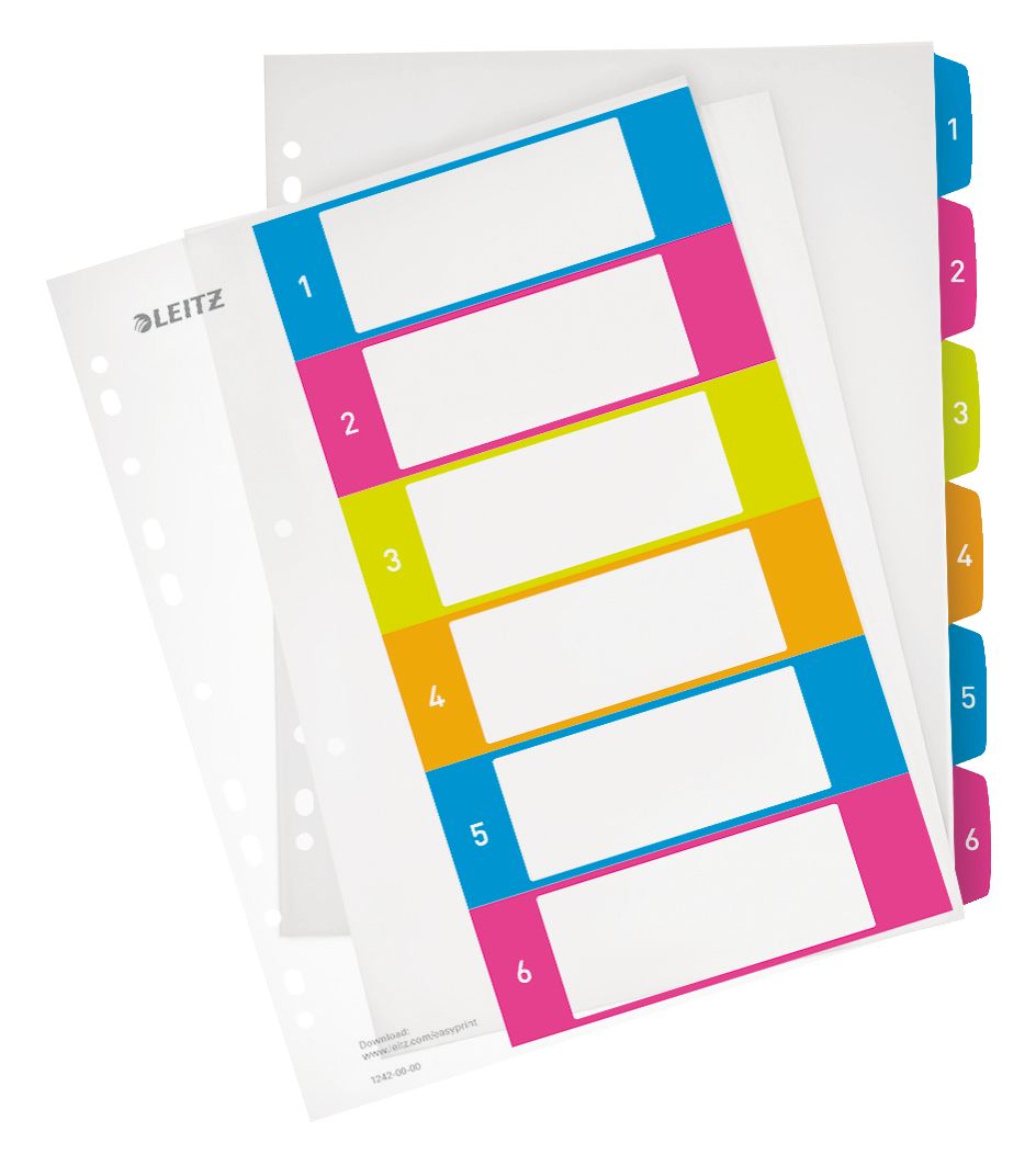 Leitz WOW printbare index, PP, extra breed - multi