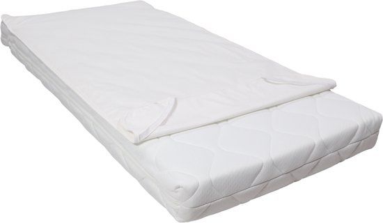 MamaLoes Wit Jersey 60 x 120 cm Waterproof Matrasbeschermer met Elastieken