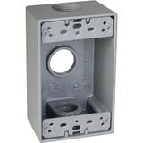 Taymac SB375S weerbestendige doos, 1-bang, (3) 3/4-inch stopcontacten, grijs