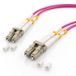 1aTTack.de 1x 1m OM4 LWL DX DUPLEX patchkabel LC/UPC - LC/UPC MM MULTIMODE - 50/125 µm LSZH violet