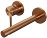 Brauer Copper Edition Inbouw Wastafelmengkraan met Rechte Uitloop en Rozetten Model A2 Koper Geborsteld PVD