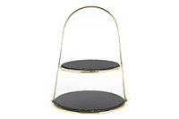 Echtwerk 2-Tier Slate Serving Stand, Gold Edition