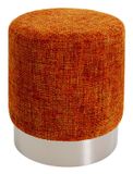 KARE Berry Poef/voetenbank Cylinder Oranje Polyester/Polyurethaan 39x39x47cm