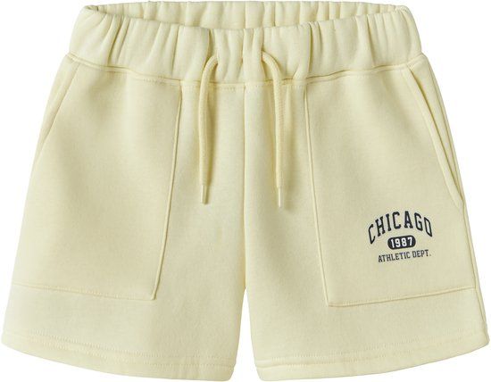 NAME IT NKFFABIA SWEAT SHORTS BRU - Meisjes - Bermuda shorts - Maat 122 - Katoen/Polyester - Lichtgeel