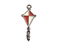 INNSPIRO NICE CHARMS hanger van metaal, rood en wit, 11 x 27 mm, 25 stuks