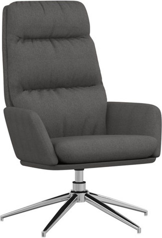 vidaXL Relaxstoel stof donkergrijs