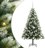 vidaXL Sapin de Noël artificiel articulé avec neige floquée blanc chaud