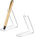 Support de stylos - Acrylique - Set de 4 - Transparent/Doré - 8 x 2 x 8 cm