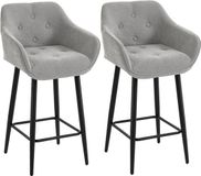 HOMCOM Barkruk Chenille Set van 2 Grijs