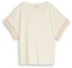 Tom Tailor - T-shirt met losse pasvorm en gehaakte mouwen - Maat XXL - Dove White