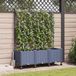 vidaXL Tuinplantbak met schutting en wielen 3 st grijs pp