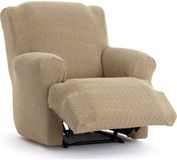 ECOMMERC3 Relax fauteuilhoes, bi-elastisch, ademend en gemakkelijk aan te brengen, gemeenschappelijke voetenhoes, beige, met schuimbevestiging