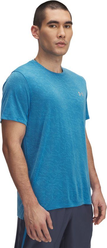 Under Armour UA LAUNCH CAMO SHORTSLEEVE Heren Sportshirt - Licht blauw