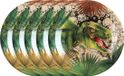 Santex Feest Wegwerpbordjes - Dinosaurus - 50 stuks - 23 cm - Bruin/Groen