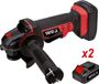 YATO Haakse slijperset met 2x3.0 Ah Li-ion-accu's 18 V 125 mm