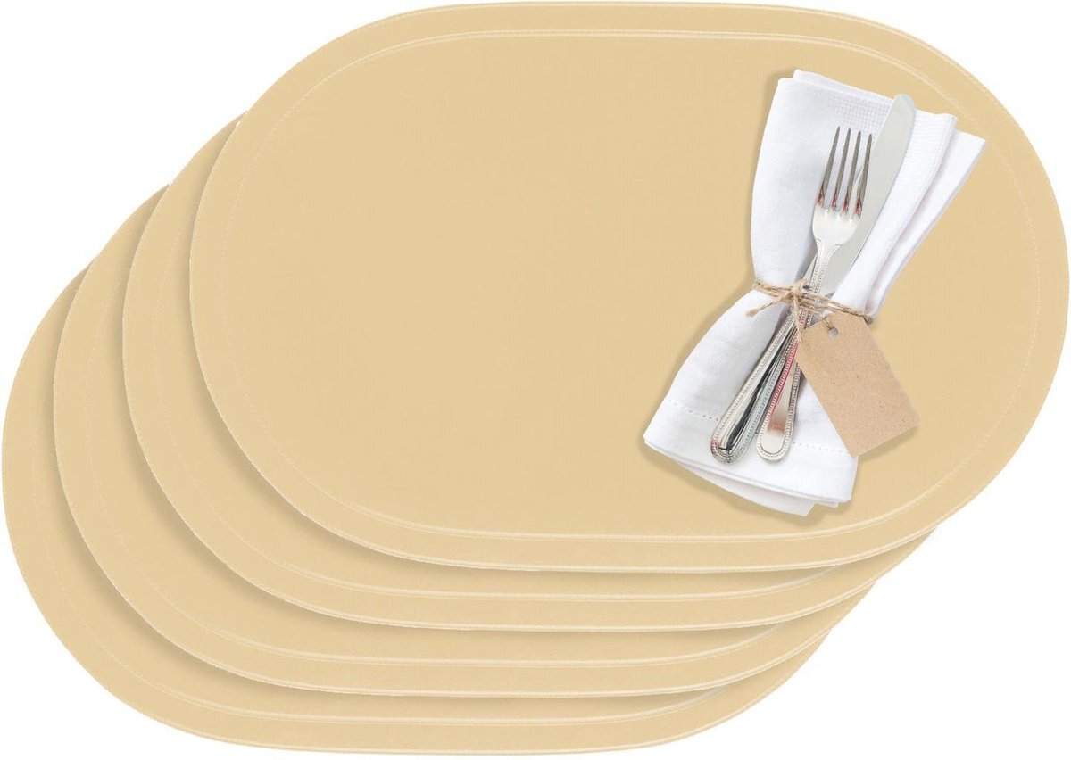 Westmark Set van 4 placemats, 45,5 x 29 cm, vinyl, beige, Saleen-collectie: Fun