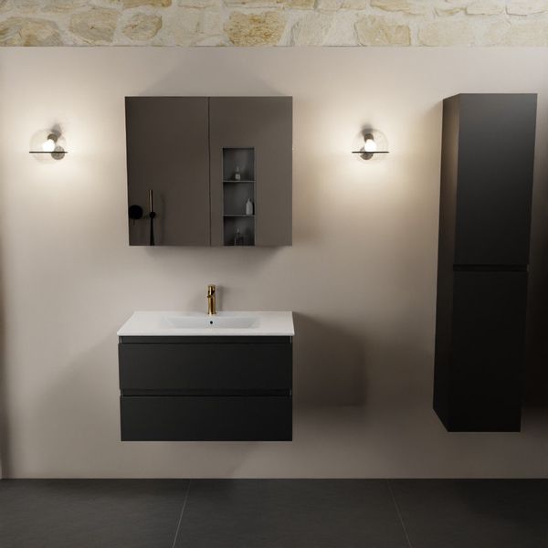 Mondiaz Aivy badmeubelset - 80cm - Urban - Met spiegelkast