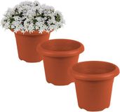 Hega Hogar Plantenbak - 5x - Terra cotta - kunststof - D18 x H14 cm