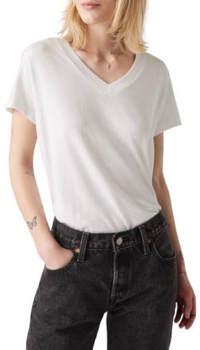 Levi's Boxy T-shirt met V-hals voor dames - Wit - XS