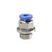 Riegler Rechte steekschroefverbinding »Blaue serie« mini, M3 a., voor buitenslang Ø 3 mm, werkdruk max. 10 bar, kunststof/MS vern.