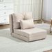 Fauteuil convertible beige 1 place avec coussin et dossier réglable