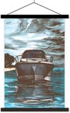 Merkloos / Sans marque TextilePosters B.V. Posterhanger incl. Poster 40x60 cm - Schoolplaat - Boot - Zee - Lucht - Textielposter - Zwarte latten