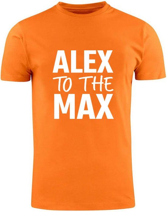 Alex to the max Oranje Heren T-shirt - Maat M - Katoen - Koningsdag