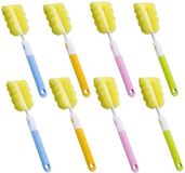 Unyqoos® Set de 8 brosses de bouteille colorées avec manche long