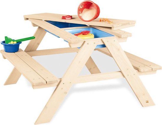 Pinolino Kinderpicknicktafel Matsch-Nicki - Hout - Blank