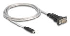 Delock 64269 câble série Noir, Transparent 1 m USB Type-C DB-9