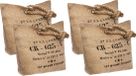 Atmosphera Deurstopper gewicht Lofty - 4x - 1 kilo - jute beige - polyester en zand - 26 x 19 cm - buiten/binnen deuren