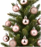 Decoris Petites boules de Noël - 30x pièces - rose clair - D3 cm - plastique
