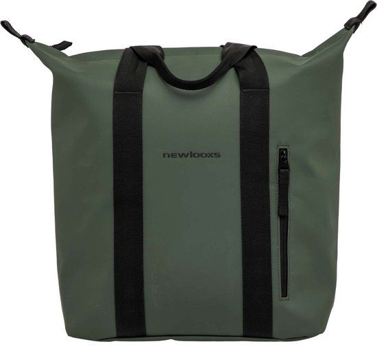 New Looxs Odense Kota Single Bike Bag - Green - 24L - Shopper with Zipper