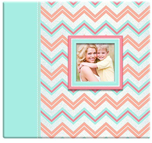 MCS MBI Industries Pastel Glitter Chevron Scrapbook Album met 12 bij 12 inch Top Load Pagina's, Roze