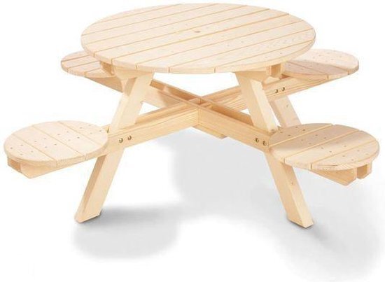 Pinolino Kinderpicknicktafel Nicki Rond 140x140x50cm