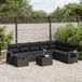 Maison Exclusive - Ensemble de meubles de jardin 9 pièces avec canapé et coussins, noir, en polyrotin