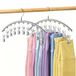 Volnamal Legging Organizer voor kast, metalen yoga broek hanger w/rubber gecoat 2 Pack w/10 Clips Hold 20 Leggings, Hangers Ruimtebesparende Hangende Kast Organizer voor Kastorganisatoren en