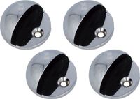 AMIG Deurstopper/deurbuffer - 4x - D45mm - inclusief schroeven - verchroomd