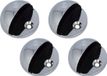 AMIG Deurstopper/deurbuffer - 4x - D45mm - inclusief schroeven - verchroomd
