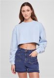 Urban Classics Cropped Flower Embroidery Terry Crewneck sweater/trui - 5XL - Blauw
